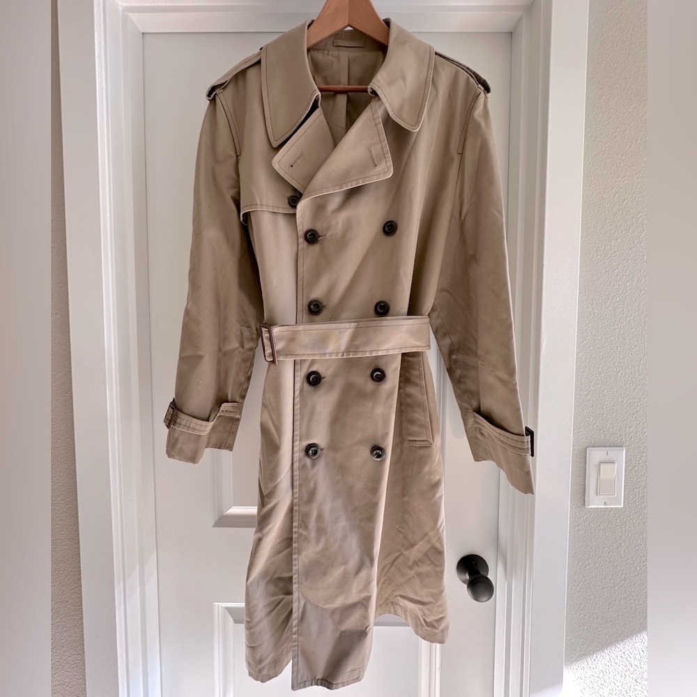 London Fog Beige Double-Breasted Trench Coat